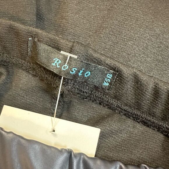 NWOT Rosio Women’s Black Faux Suede Front Ankle Leggings - Size Small - Picture 4 of 7